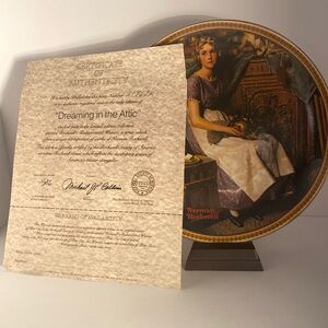 Norman Rockwell “Dreaming in the Attic” Collector’s Plate
